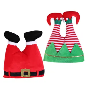 หมวกซานต้าสีแดงสำหรับผู้ใหญ่,หมวกตัวตลกสำหรับตกแต่งเทศกาลคริสต์มาสของขวัญ