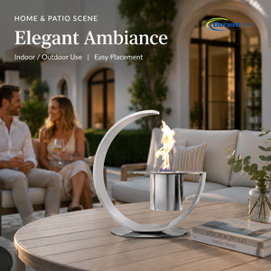 <span class=keywords><strong>Cheminée</strong></span> de table moderne de luxe minimaliste en acier inoxydable en forme de C, au <span class=keywords><strong>bio</strong></span>éthanol, pour jardin extérieur et foyer de camping - Product Image 3