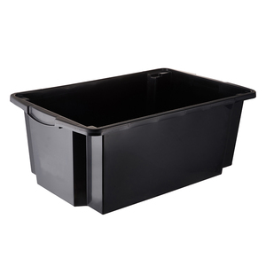 Stackable large big black hard plastic storage crates