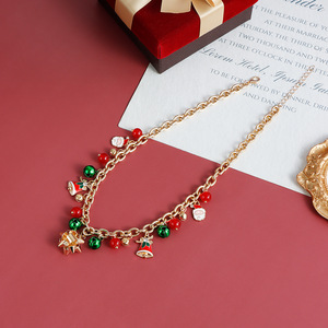 Noël en Stock flocon de neige pendentif collier femmes bijoux cloches colorées avec fleurs cerceau boîte collier ensemble - Product Image 5