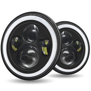 7 pouces phare Led pour wrangler jeep lumières <span class=keywords><strong>Angle</strong></span> oeil conduite lumière DRL H4 phare rond pour harley moto lampe tout-terrain - Product Image 1