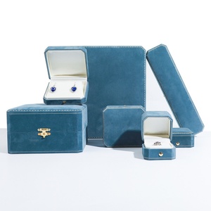 Wholesale Luxury Velvet Jewelry <b>Box</b> Packaging High Quality Octagonal Snap Button Custom Logo Ring Necklace Bracelet Pendant <b>Box</b> - Product Image 1