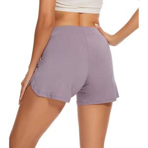 กางเกงขาสั้นชุดนอนฤดูร้อนสำหรับผู้หญิง ผ้าวิสโคสจากไม้ไผ่ น้ำหนักเบา ไซส์ XX-Large สีม่วง - Product Image 3