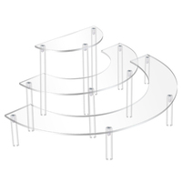 I377 Présentoir de table haut de gamme en acrylique multicouche incurvé pour gâteaux, desserts, bijoux et figurines – Vente en gros