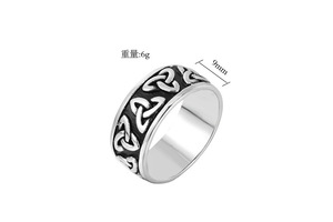 HJ 쥬얼리 빈티지 레트로 스테인레스 스틸 펑크 링 오딘 북유럽 바이킹 부적 룬 남자 선물 - Product Image 2
