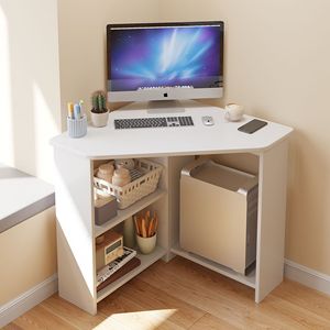 Scrivania Angolare Triangolare Moderna di Piccole Dimensioni per <span class=keywords><strong>Computer</strong></span>, Scrivania Modulare per Casa in Legno - Product Image 1