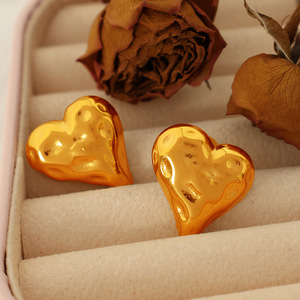 Heart-Shaped <b>Stud</b> <b>Earrings</b> Zinc Alloy Women's Fashion Jewelry Gift <b>Earrings</b> EH486 EH487 EH488 - Product Image 2