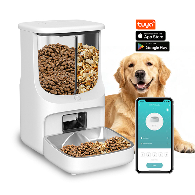 OEM ODM 2 in 1 Automatic Durable Plastic Pet Food Feeder Best Selling Wholesale Smart Dog & Cat Food Dispenser Manufacturer