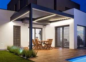 Pérgola de Aluminio <span class=keywords><strong>Sweet</strong></span> Home, Impermeable, Ecológica, Muebles Eléctricos para Exteriores, para <span class=keywords><strong>Terraza</strong></span>, Jardín, Bar, con LED - Product Image 6
