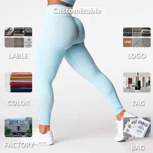 Da donna con sollevamento sportivo elastico Fitness palestra senza cuciture a vita alta pantaloni da Yoga Leggings De Gimnasio Pour Femmes da donna