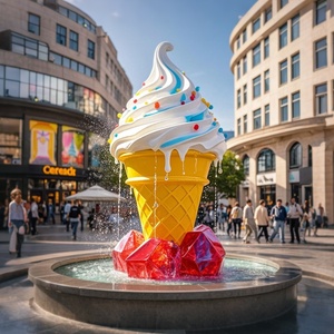 Fibre <span class=keywords><strong>de</strong></span> verre crème glacée Popsicle Sculpture crème glacée affaires résine pour décor <span class=keywords><strong>de</strong></span> fête en gros jardin personnalisé nouveau Design grand métal - Product Image 5
