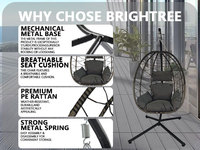 Nouveau Fauteuil Suspendu Pliant en Rotin pour Intérieur et Extérieur, Salon, Jardin, Balcon, Terrasse, avec Support