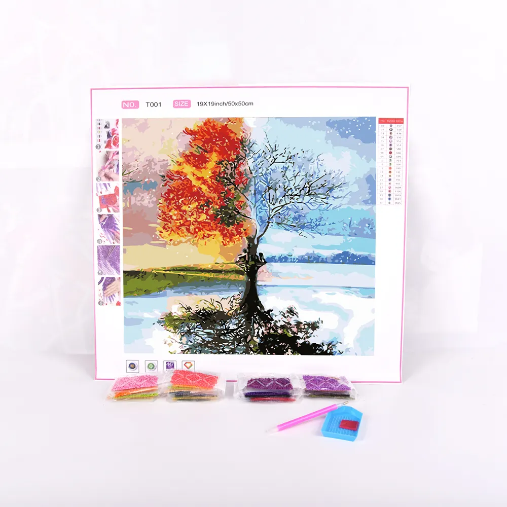 Dropshipping Custom Photo Four Seasons Tree 5D Full Round Drill Diy Diamond Painting