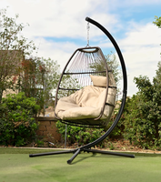 Ensemble de chaises suspendues en forme d'œuf - Hamac de jardin de loisirs et balançoire de patio, sièges suspendus d'extérieur