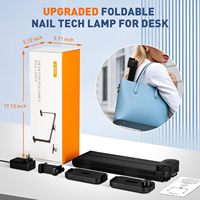 Lampe demi-lune 34 pouces pour Nail Tech 45LEDs Lampe de bureau pliable pour ongles avec support de téléphone Fonction de charge