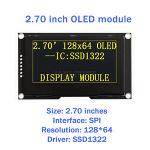 Новый OLED-дисплей Hentet 2,7 дюйма, LCD-экран с драйвером SSD1322, последовательный интерфейс 128x64 - Product Image 2