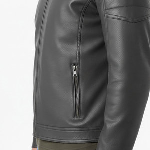 Chaqueta de Cuero para Hombre, Estilo Moderno, Cuello Alto, Ropa Urbana, Servicios OEM, Alta Calidad, Precios al por Mayor - Product Image 3