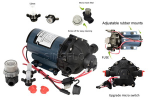 Singflo 12v HY-55601T 20.8L 5.5GPM 60PSI Water <strong>Pump</strong> 4.1 <strong>Bar</strong> Boat Washdown <strong>Pump</strong> - Product Image 3