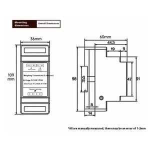 Load Cell Transmitter hướng dẫn loại đường sắt nặng Transmitter 0-10/4-20mA đầu ra tín hiệu RS485 modbus rtu định lượng điều khiển - Product Image 5