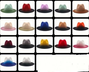 Wholesale Fashion Women Men Panama <b>Hat</b> Blank Unisex Custom Printed Gradient Ombre Wide Brim Fedora <b>Hats</b> <b>for</b> Party Festival - Product Image 2