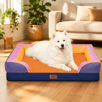 Farbenfrohe, Modische Hundebetten aus Wasserdichtem Kristallvelours mit Orthopädischem Schaumstoff und Eierkarton-Design, Sofa für Händler, Kundenspezifische OEM-Fertigung