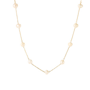 Moda círculo redondo blanco perla con cuentas cadena gargantilla collar pulsera conjuntos 18K chapado en <span class=keywords><strong>oro</strong></span> conjunto <span class=keywords><strong>de</strong></span> joyas <span class=keywords><strong>de</strong></span> acero inoxidable <span class=keywords><strong>para</strong></span> niña - Product Image 5