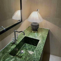 Marbre vert naturel de Dandong, finition antique, Chine, sans service après-vente, vente en gros, lavabo de salle de bain, fond personnalisé