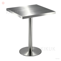 Ensemble table et chaises en acier inoxydable de style industriel pour restaurants de restauration rapide, salles à manger de barbecue, bistrots, écoles, hôtels modernes