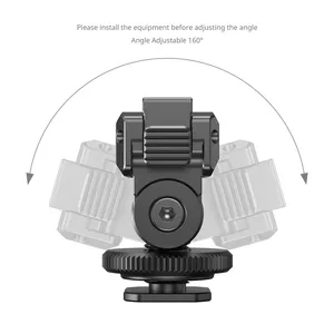 Soporte de Zapata Fría para DJI <span class=keywords><strong>Osmo</strong></span> Action 6/Nano, Montura de Liberación Rápida con Inclinación Ajustable de <span class=keywords><strong>160</strong></span>° y Amortiguación, Pivote con Orificio de 1/4"-20, de Aluminio - Product Image 3