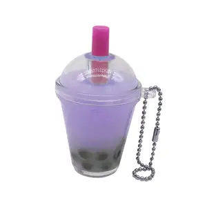 Kreatif Mini Lembut Minum Gantungan Kunci Teh Susu Gantungan Kunci untuk Bubble Tea Akrilik Bergerak Gantungan Kunci Gadis Gantungan Kunci Hadiah Lucu