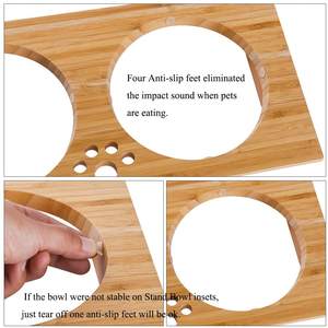 Penjualan terlaris WDF OEM mangkuk anjing kayu berdiri dengan tinggi yang dapat diatur mangkuk makanan anjing peliharaan kucing tinggi dengan dudukan pemberi makan hewan peliharaan bambu - Product Image 5