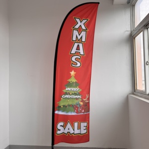 Tienda de Navidad Promoción Publicidad 130 pulgadas 330cm Bandera de playa Ala Celebración de Navidad Banderas de plumas voladoras promocionales Banner - Product Image 5