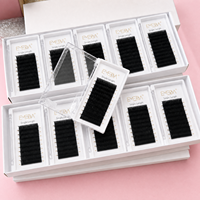 Extensions de cils individuels en velours noir mat EMEDA, plateaux de cils en cachemire, fournitures en gros pour extensions de cils en vison à volume personnalisé