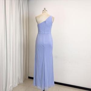 Abiti da adolescente personalizzabili monospalla Sexy maglia <span class=keywords><strong>Color</strong></span> <span class=keywords><strong>lavanda</strong></span> abito da sera abito da damigella - Product Image 2