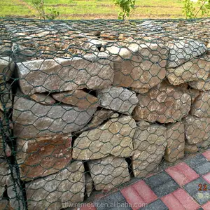 Leadwalking gaiola de pedra de Gabião Hexagonal de aço carbono baixo malha de arame galvanizado Gabião revestido de PVC malha hexagonal Gabião