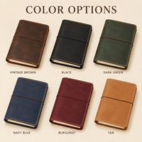 Cubierta de Cuaderno de Cuero Personalizada, Recargable, A5/A6, Triple Pliegue, Color y Logotipo Personalizados, Regalo Promocional
