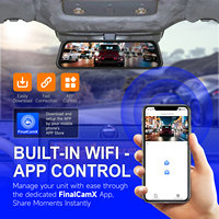 Caméra de tableau de bord pour voiture avec écran tactile IPS 10 pouces, vision nocturne supérieure, double objectif, montage sur rétroviseur, WiFi et capteur G