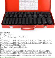 Ensemble de clés à chocs de 1/2 pouce, jeu de douilles multi-tailles de 35 pièces, kit d'outils de réparation automobile