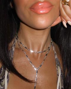 सोने की प्लेटेड फैशन महिला गहने सेट ज्यामितीय आयताकार आकर्षण लिंक चेन हैंड चोकर लेविट - Product Image 2