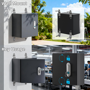 صندوق توصيل كهربائي خارجي مقاوم للعوامل الجوية 250*250*150 مم قابل للقفل مع حامل دين ووصلة كابل للأنظمة الصناعية - Product Image 5