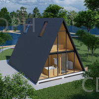 Villa à cadre Maison Conteneur Petites Maisons Triangulaires Modulaire Casas Prefabricadas Triangle Toit Préfabriqué Acier Villa Moderne de Luxe