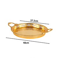 Luxe Europese ronde fruit schaal met handgrepen, opbergplateau, op maat gemaakte dessertbord, bruiloftdecoratie, keukenartikelen, huisdecoratie