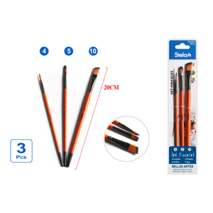 Set di pennelli per capelli piatti 6 pezzi per acquerello acrilico pittura a olio forniture di manico in legno - Product Image 1