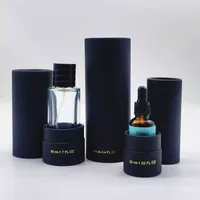 Nouvelle conception, flacons de parfum en verre de 50 ml et 100 ml, emballage protecteur, couvercle métallique, tube de parfum cylindrique, boîte avec insert en mousse