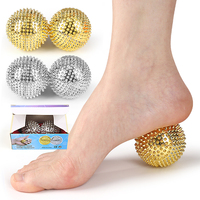 Balle de massage magnétique en ABS à surface texturée pour soulager la pression musculaire, des doigts, de la plante des pieds et de la paume - Produit de soins de santé pour le yoga