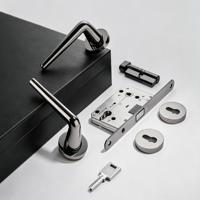 Serrure de porte intérieure en alliage de zinc, ensemble de poignées de porte de style contemporain blanc mat, installation facile ambidextre pour portes intérieures