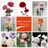 Haute qualité à la main géant papier fleurs vraie touche pivoines artificielles mariage noël chinois nouvel an décorations de fête