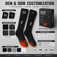 Chauffe-pieds électrique personnalisé pour les commandes OEM et ODM, chaussettes chauffantes unisexes à chauffage rapide et boîte d'emballage sur mesure