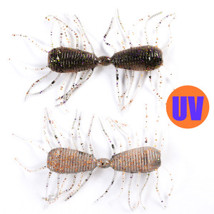เหยื่อปลอม WildTrek ขนาด 3.5 นิ้ว/0.1 ออนซ์ รุ่น HairySpider ทำจากพลาสติกนิ่ม ทนรังสียูวี รูปทรงแมงมุม ตัวเหยื่อสองชิ้น ขาหลายขา ทำจากซิลิโคนนิ่ม สำหรับตก<span class=keywords><strong>ปลา</strong></span>แบส - Product Image 3