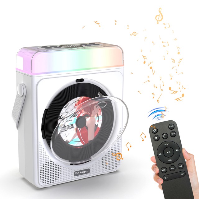 Portable Home CD Music Player with Remote Control FM Radio Boombox CD Player